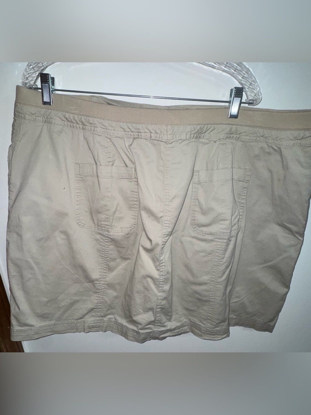 Karen Scott Light Khaki Cotton Skirt - Picture 2 of 3